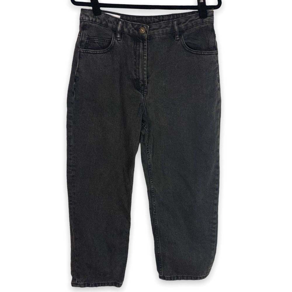 Women Petite Black Collusion 100% Cotton High Rise Mom Jeans Style X006 Sz 30x26